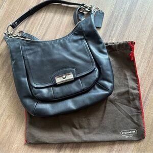 Coach NWT Kristin Hobo Genuine Leather Shoulder crossbody Black Bag